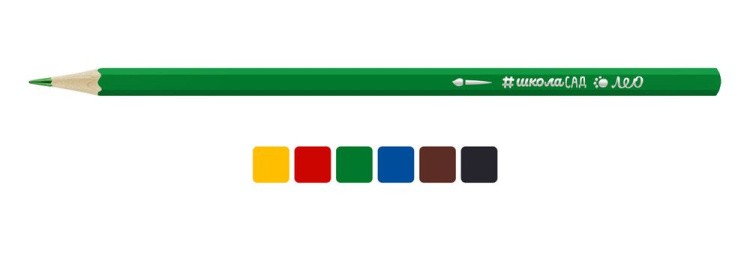 Набор акварельных карандашей «ШколаСад. Учись», 6 цветов — картинка 2