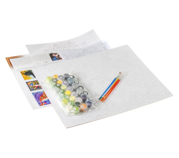 Картина по номерам «Кот и крокусы» — картинка 2