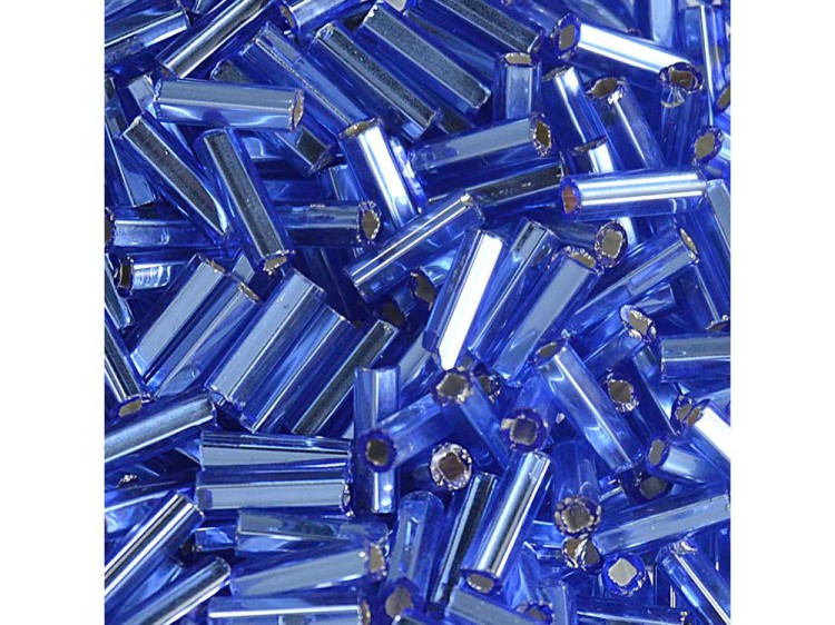 Бисер Чехия BUGLES 351-22001 6,8 мм 3&quot;, 50 г, цвет: 37030 голубой