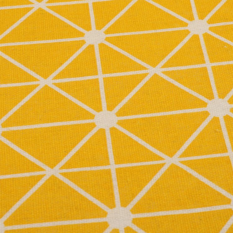 Ткань льняная, 3 м x 150 см, 140 г/м², цвет: желтый, геометрический принт, TBY — картинка 5