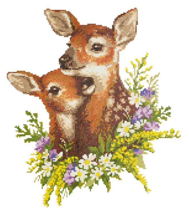 Алмазная вышивка «Очаровательные оленята» — картинка 2
