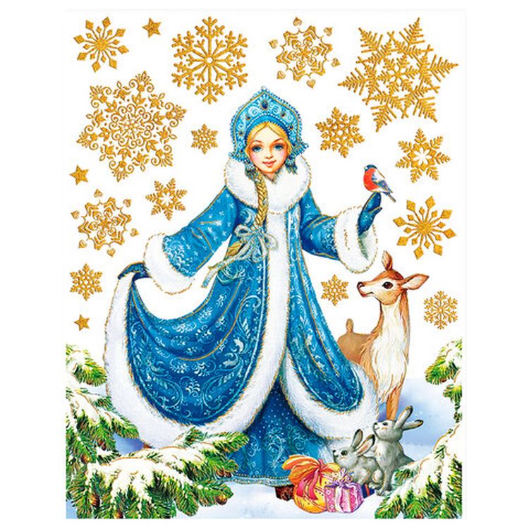 Украшение для окон и стекла «Снегурочка в лесу» — картинка 2