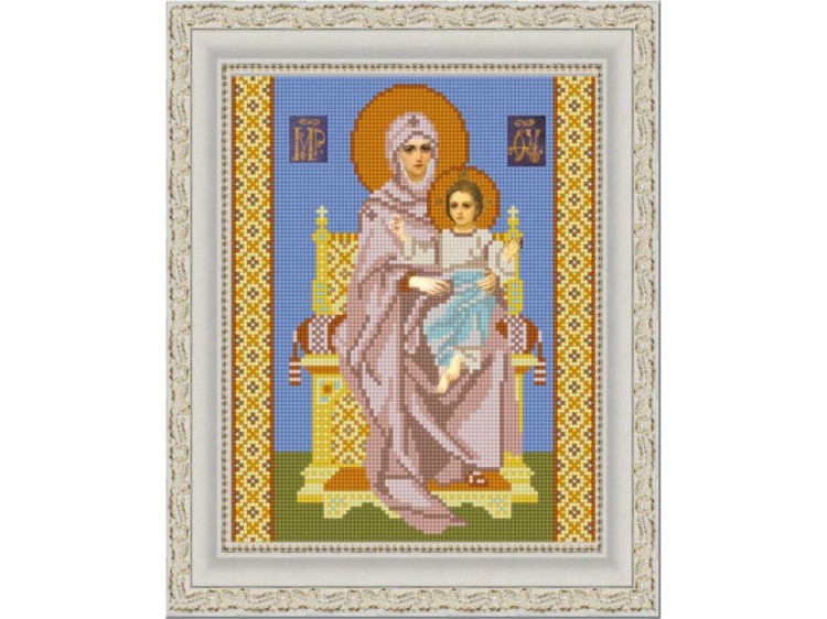 Рисунок на ткани «Богородица на престоле»