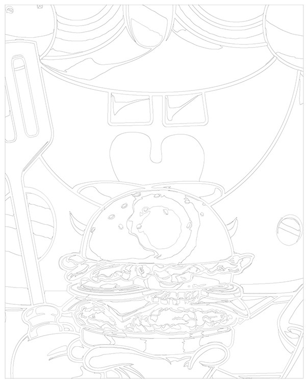 Картина по номерам «Губка Спанч Боб и крабсбургер» — картинка 3