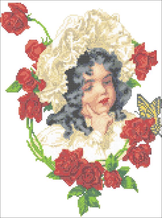 Набор для вышивания «Девочка в розах»