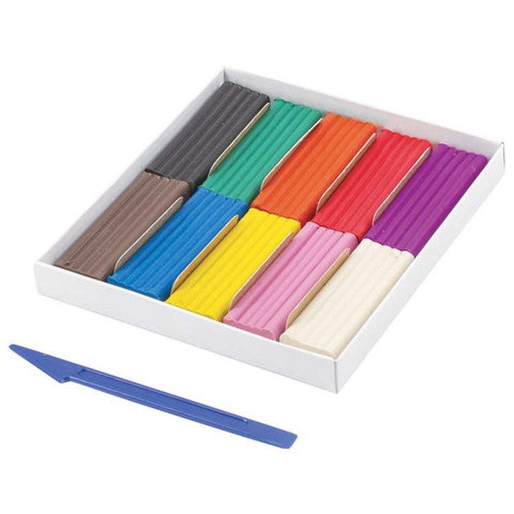 Пластилин классический Brauberg «Академия», 10 цветов, 200 г, со стеком — картинка 2