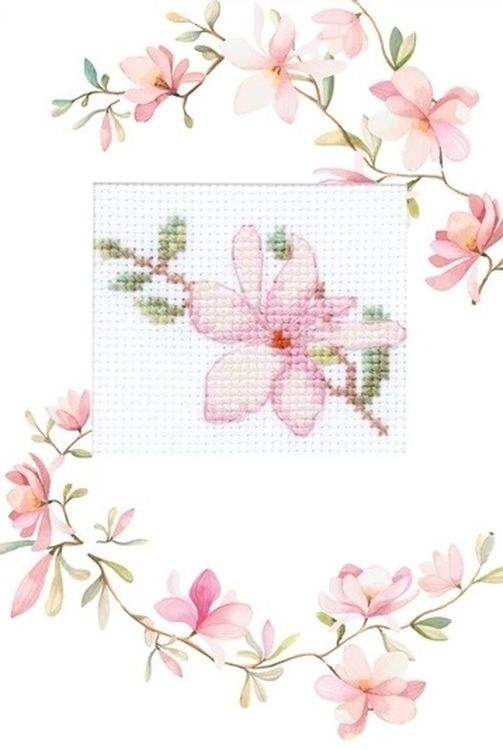Набор для вышивания «Открытка. Розовый цветок»