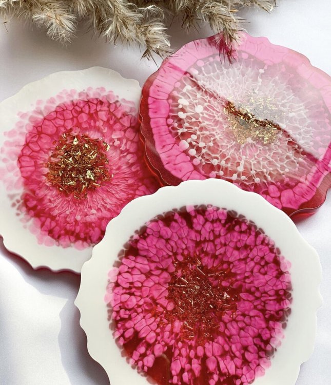 Силиконовый молд Epoxy Master подстаканник жеода №5, 13х13 см — картинка 5