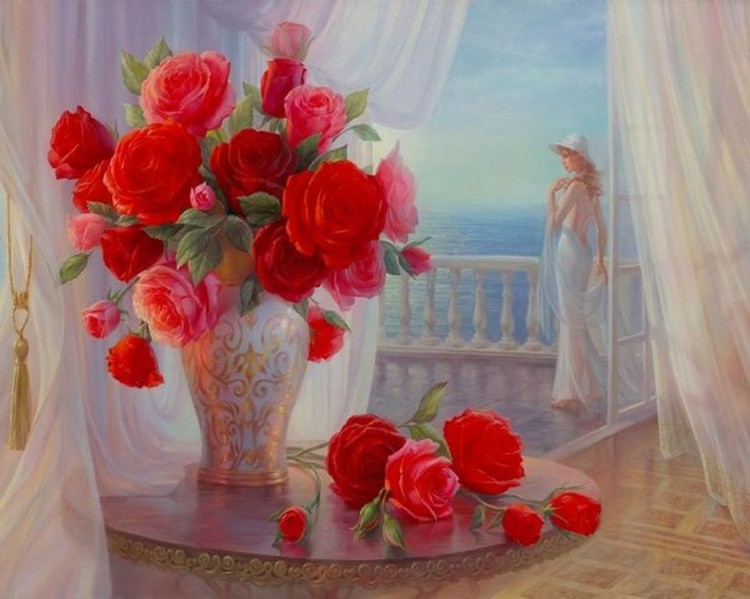 Картина по номерам «Красные розы»