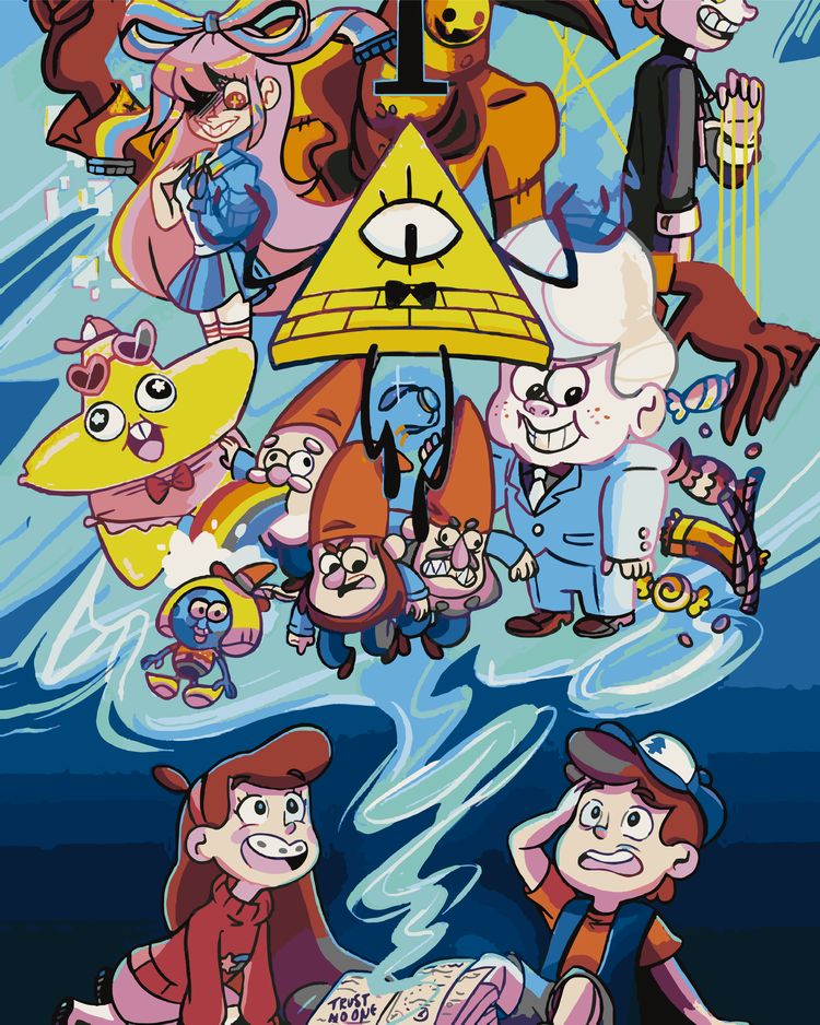 Картина по номерам «Gravity Falls Гравити Фолз: Персонажи Арт»