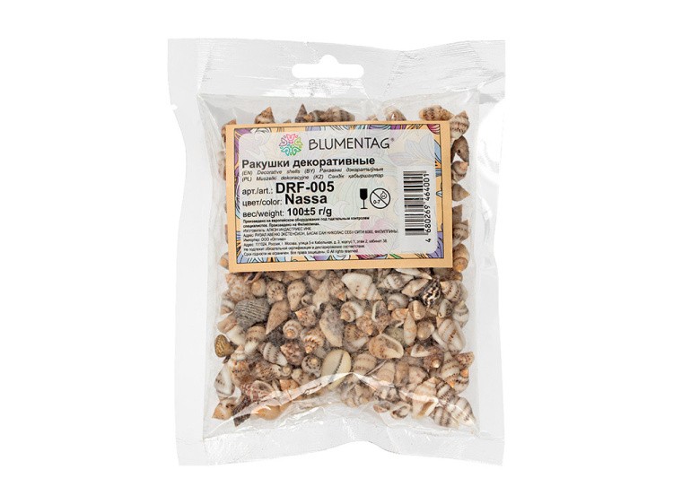 Ракушки декор Nassa, DRF-005, 0.25-0.5 дюйма, 100 г, Zlatka/Blumentag — картинка 2