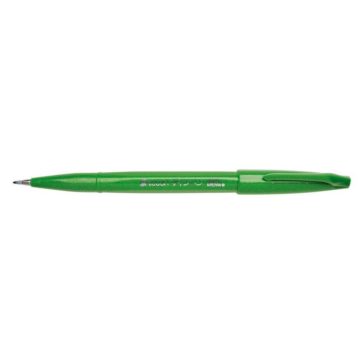 Набор Brush Pen в картоне, 4 цвета от 0.2 мм, кисть, Pentel — картинка 8