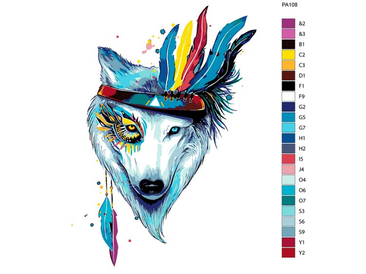 Картина по номерам «Пёс-индеец» — картинка 2