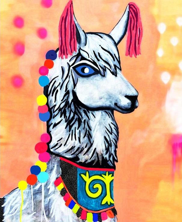 Алмазная вышивка «Нарядная лама» — картинка 2
