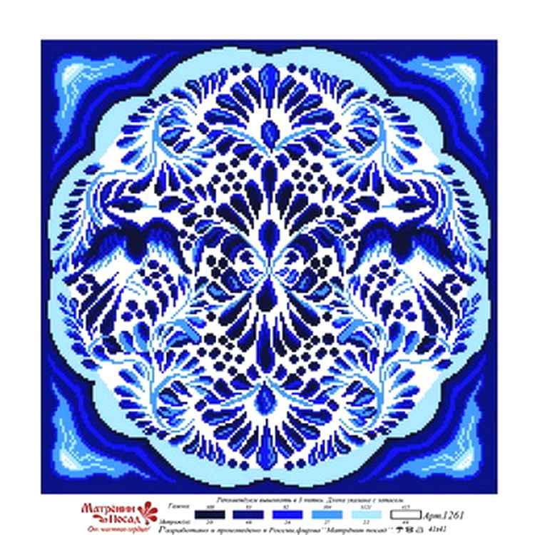 Рисунок на ткани «Гжель» — картинка 2