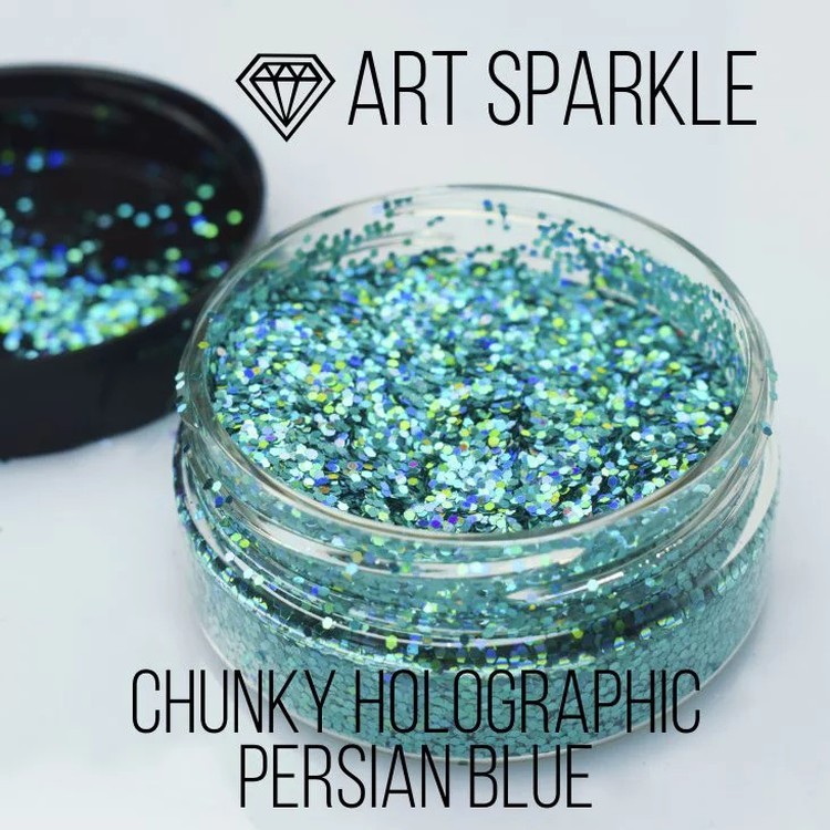Глиттер крупный Chunky Holographic Persian Blue, 50 г, Craftsmen.store — картинка 2