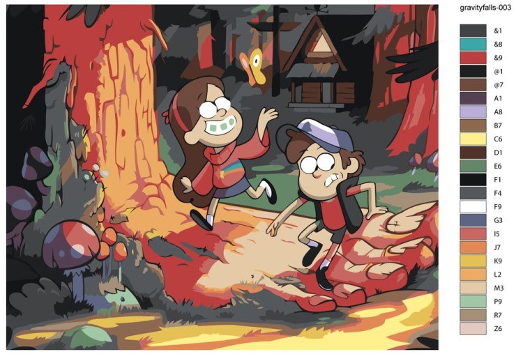 Картина по номерам «Gravity Falls Гравити Фолз: Мейбл и Диппер» — картинка 2