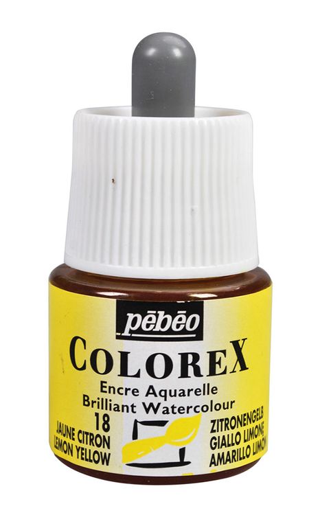 Акварельные чернила Pebeo Colorex (желтый лимонный), 45 мл