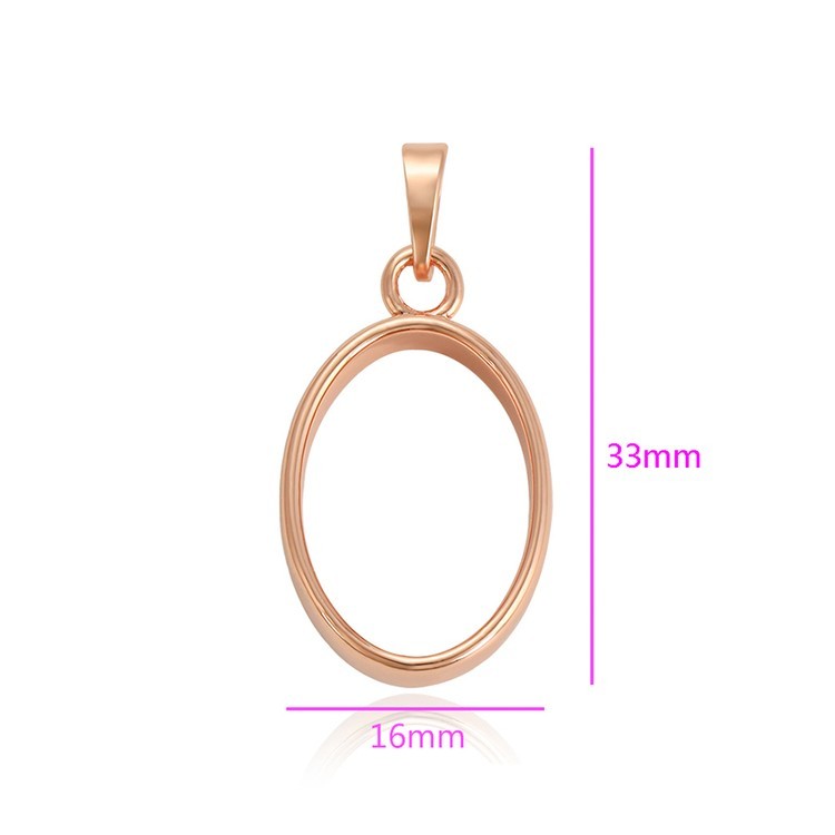 Металлический молд для кулона овальный, цвет: розовое золото, 1 шт. — картинка 2