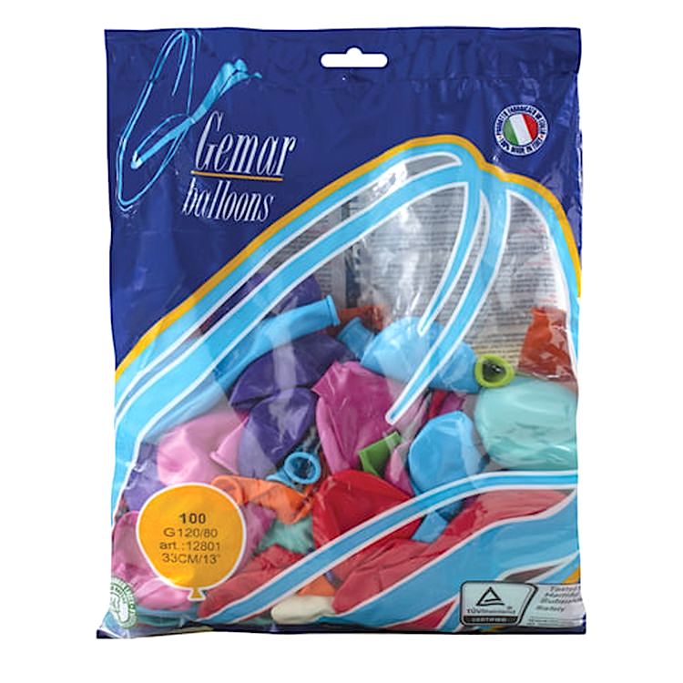 Шары воздушные 14&quot; (36 см), комплект 100 шт., 12 пастельных цветов — картинка 2