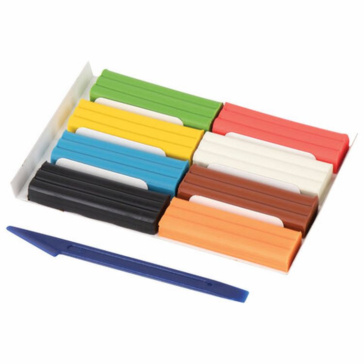 Пластилин восковой Юнландия «Веселый шмель», 8 цветов, 120 г, со стеком — картинка 2