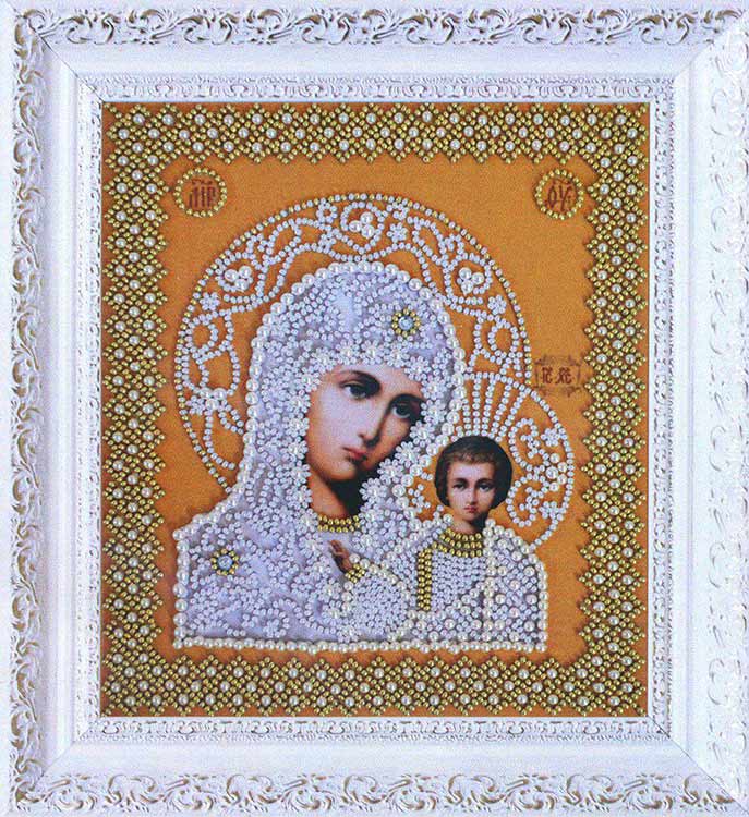 Набор для вышивания бисером «Казанская Икона Божией Матери. Венчальная пара (золото)» — картинка 2