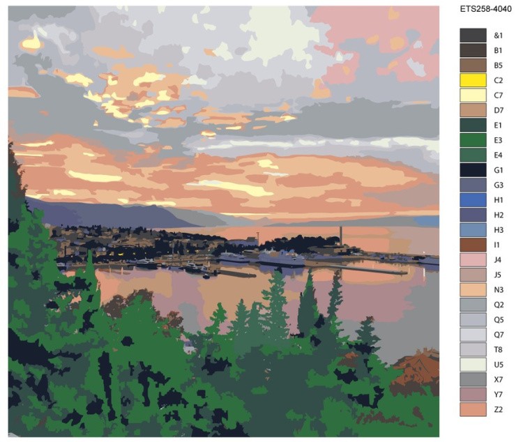 Картина по номерам «Вечер на природе» — картинка 2