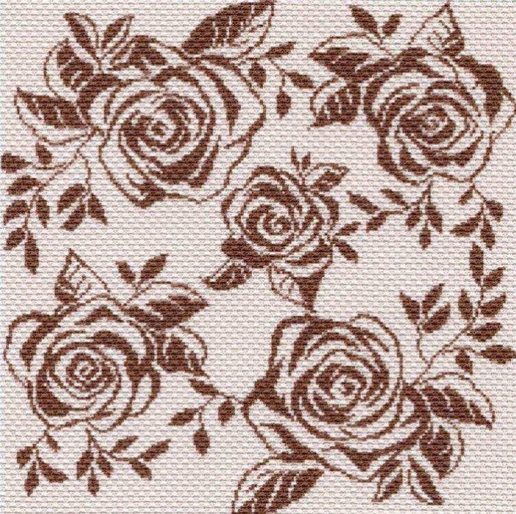 Рисунок на ткани «Танец роз»