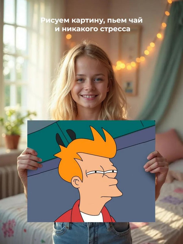 Картина по номерам «Мем: Футурама - Подозрительный Фрай» — картинка 6