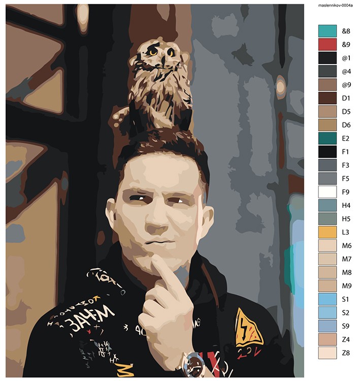 Картина по номерам «Дима Масленников и сова» — картинка 2