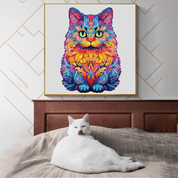 Деревянные пазлы «Радужный кот L», Woodbests — картинка 8