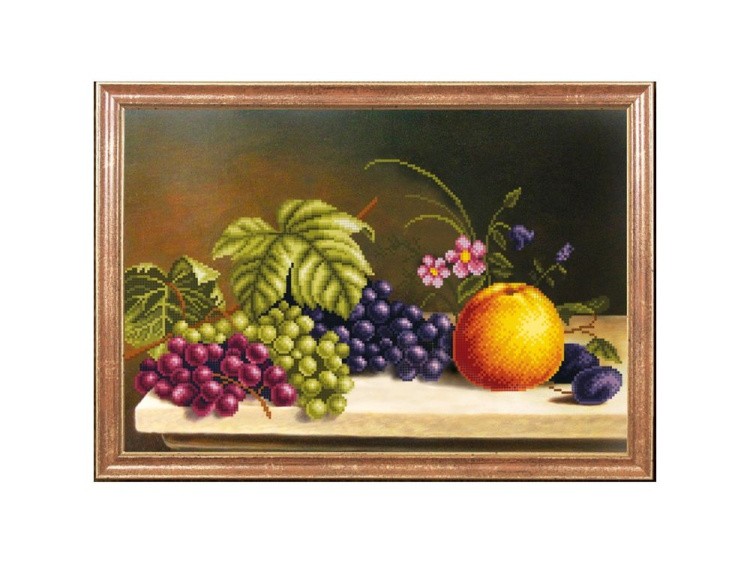 Рисунок на ткани «Яблоко с виноградом»