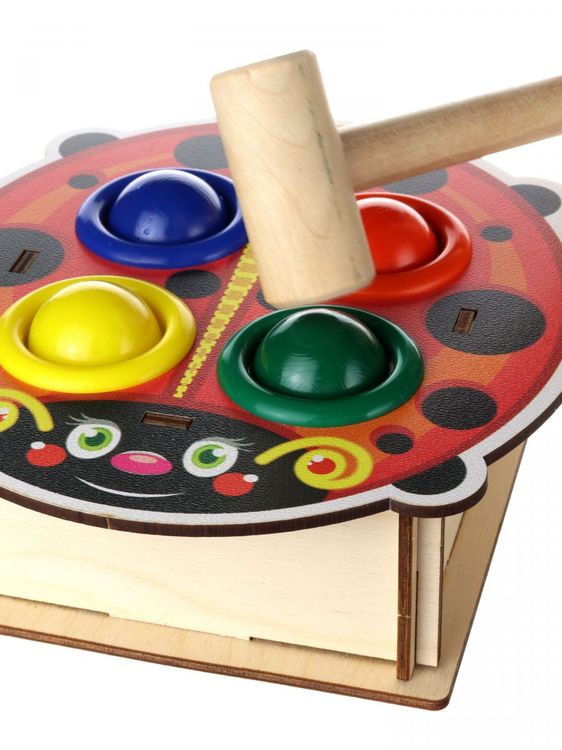 Стучалка цветная «Божья коровка», 4 отверстия — картинка 2