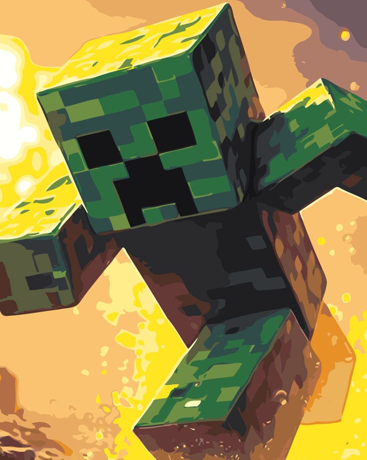 Картина по номерам «Игра Майнкрафт Minecraft: Крипер арт»