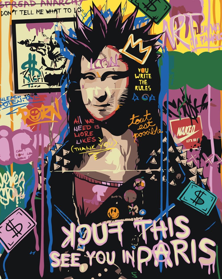 Картина по номерам «Pop Art Поп-арт: Мона Лиза панк»