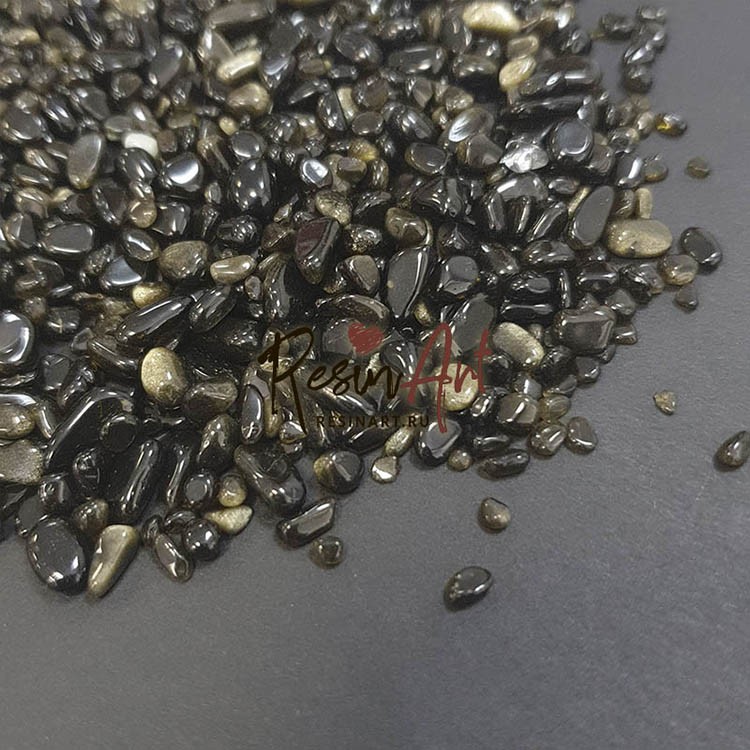 Натуральный камень - Обсидиан радужный 3-7 мм, ResinArt