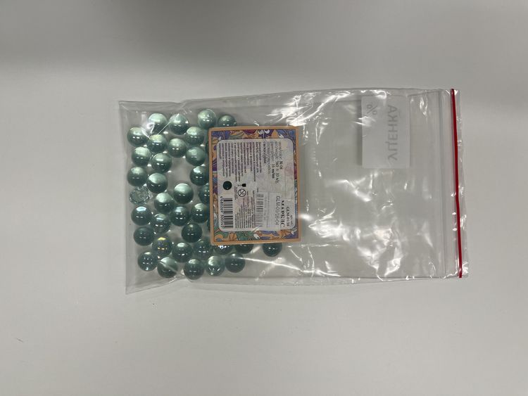 УЦЕНКА. Стеклянные шарики марблс №04 прозрачные GLM-01/16, 16 мм, 340 г, Blumentag (половина упаковки) — картинка 2