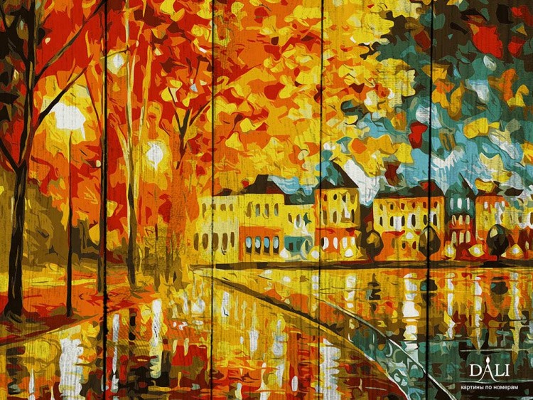 Картина по номерам по дереву Dali «Осеннее настроение»
