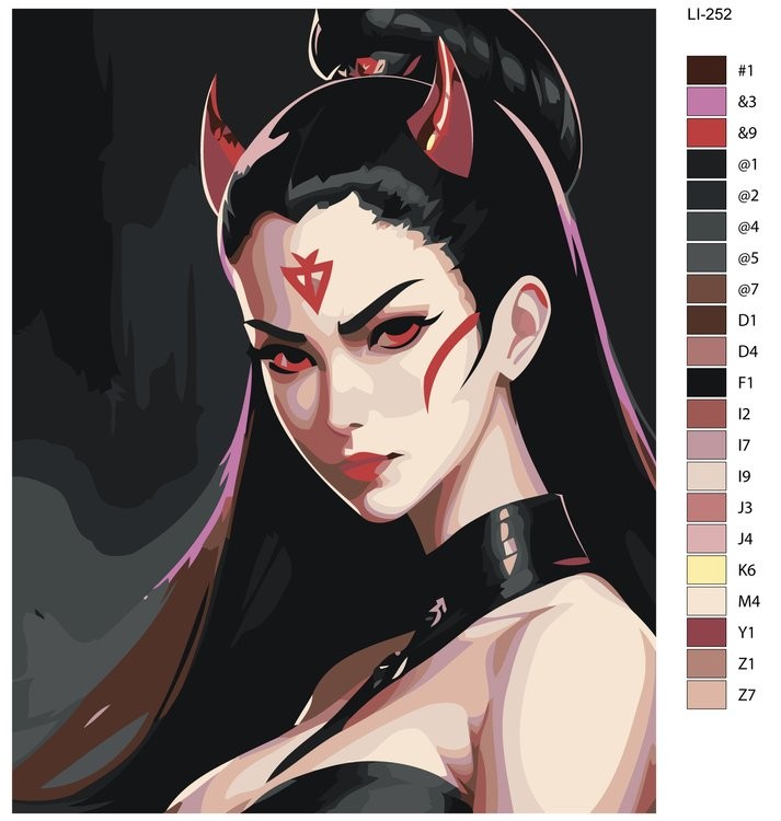 Картина по номерам «Девушка-косплей» — картинка 2