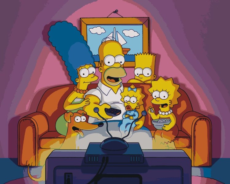 Картина по номерам «Simpsons Симпсоны: Семья на диване»