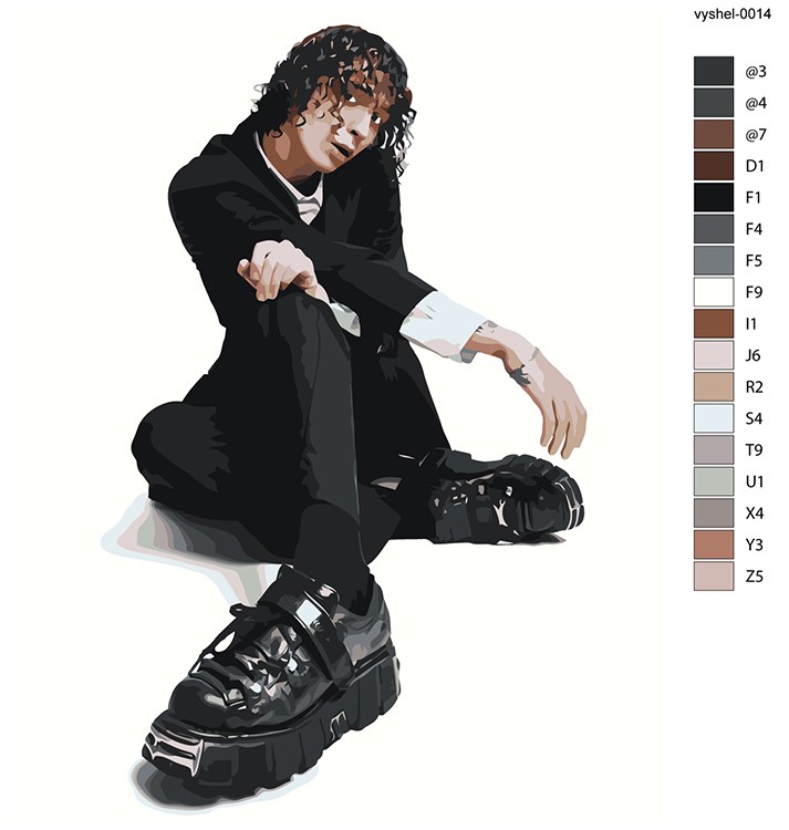 Картина по номерам «Вышел покурить: Юра Авангард 12» — картинка 2