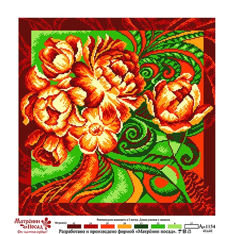 Рисунок на ткани «Таинственные цветы» — картинка 2