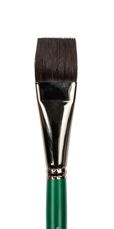 Кисть Green Line №6, имитация белки, плоская, короткая ручка, Vista-Artista — картинка 2