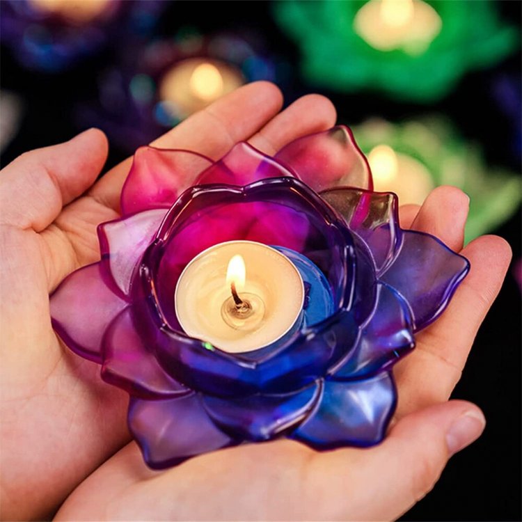 Силиконовый молд - Подсвечник для чайной свечи лотос, 12x11см, 1 шт. — картинка 2