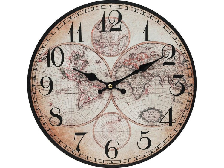 Часы настенные «Карта мира»