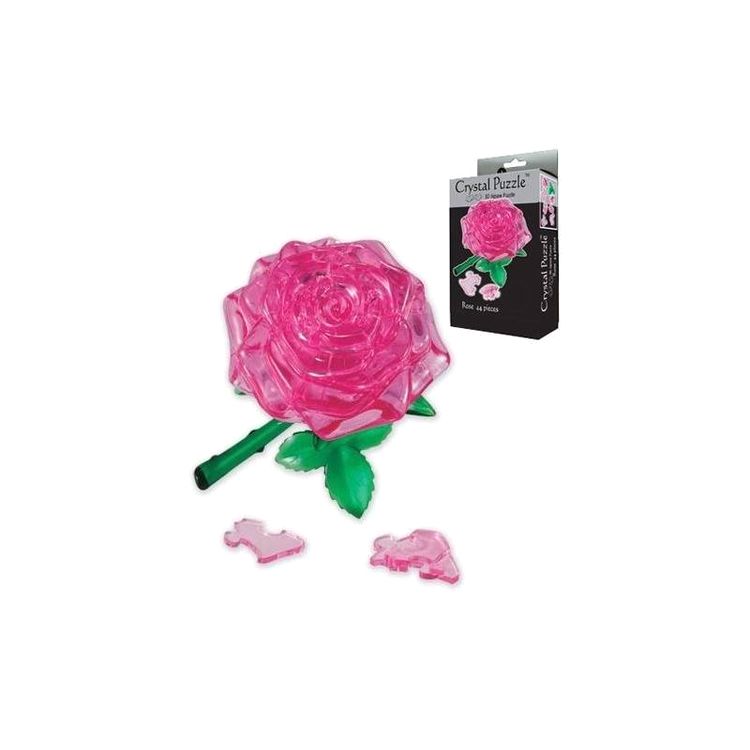 3D Головоломка «Роза розовая», Crystal Puzzle — картинка 2