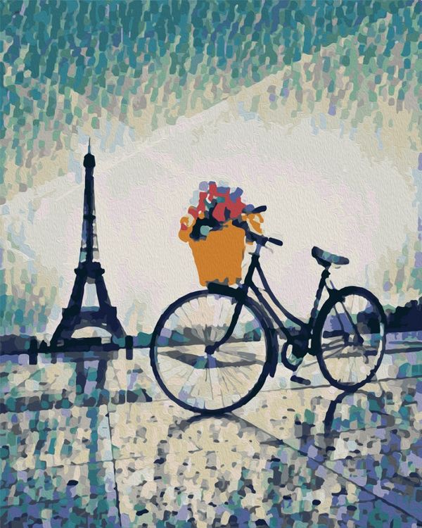 Картина по номерам «Парижский велосипед»