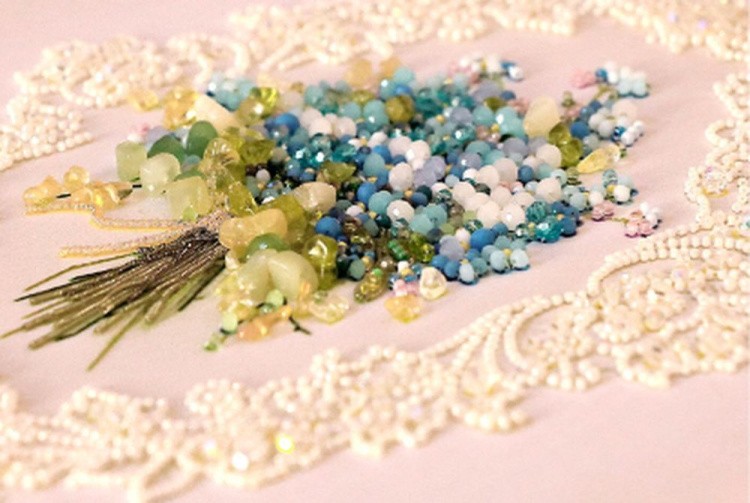 Набор для вышивания хрустальными бусинами «Цветочное кружево. Незабудки» — картинка 2