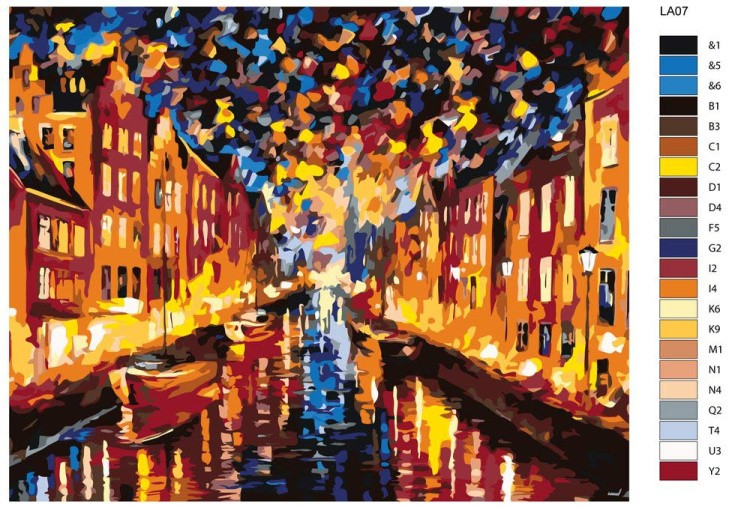 Картина по номерам «Ночной Копенгаген» — картинка 2