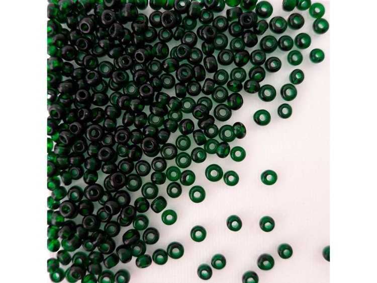 Бисер Чехия круглый 311-19001 2,7 мм 09/0, 50 г, цвет: 50120 темно-зеленый — картинка 2